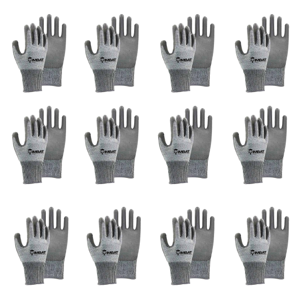 Luva de Poliéster Anticorte CA 44520 Kit 12 Pares - Imbat