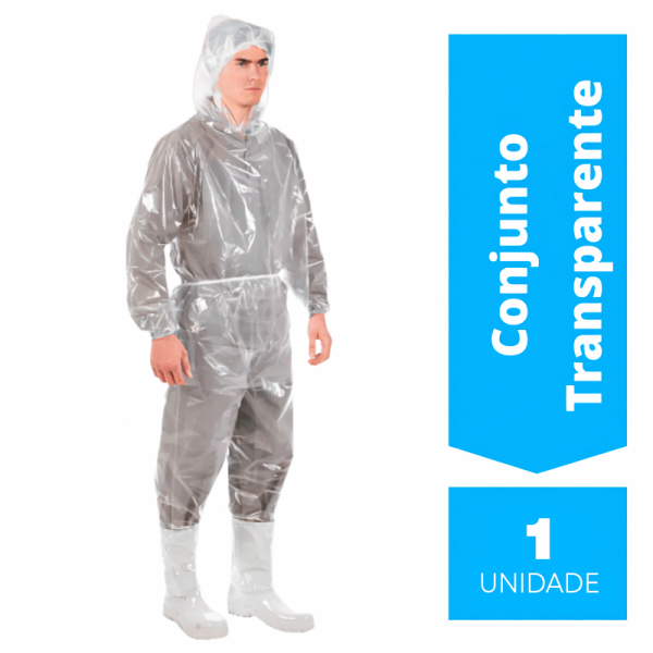Conjunto Polietileno C/ Elástico E Capuz Descartável CA 30354/30355 - Prevemax