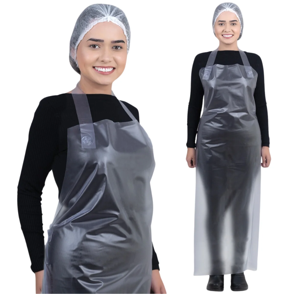 Avental Impermeável PVC Reutilizável Transparente Kit 5 Unid - Brasmo