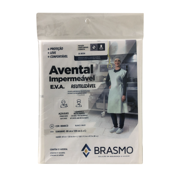 Avental E.V.A Reutilizável Branco CA 38354 - Brasmo