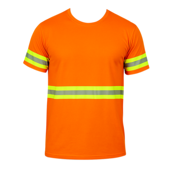 Camiseta Laranja Faixa Refletiva Manga Curta Uniforme