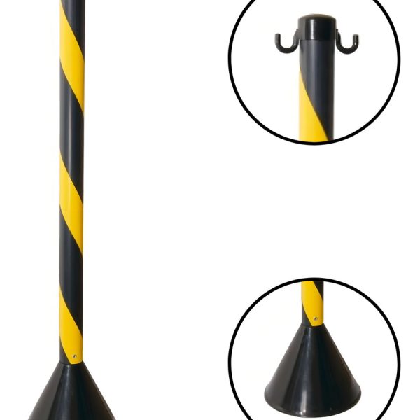 Pedestal De Sinalização Zebrado Preto/Amarelo - Kteli