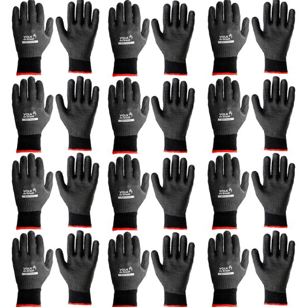 Luva de Segurança Black Tractor CA 37981 Kit 12 Pares - Volk