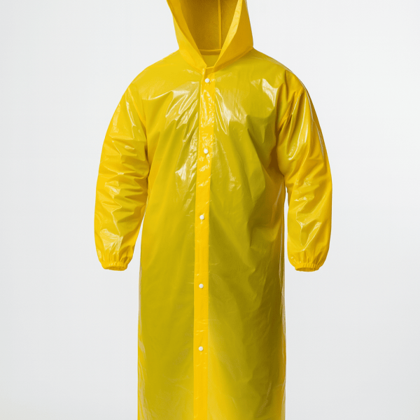 Capa de Chuva Polietileno Reutilizável Amarelo Kit 5 Unid - Brasmo