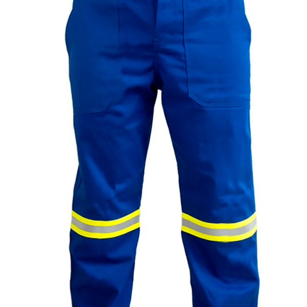 Calça Plus Size Antichamas Faixa Refletiva Amarelo CA 49240 Azul Royal - Uniforme