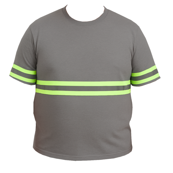 Camiseta Plus Size Confort Borg Cinza Manga Curta Faixa Refletiva - Uniforme