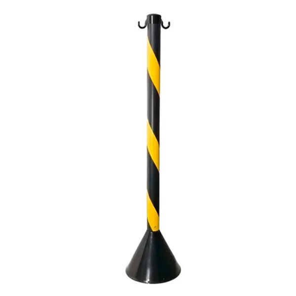 Pedestal Zebrado Preto e Amarelo 90cm  - Plastcor