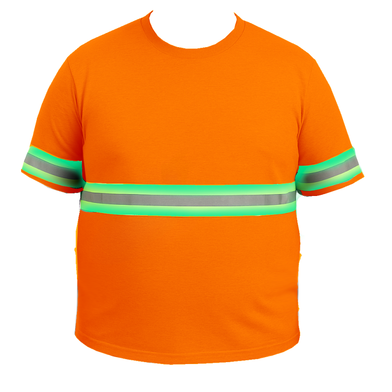 Camiseta Plus Size Laranja Manga Curta Faixa Refletiva – Uniforme