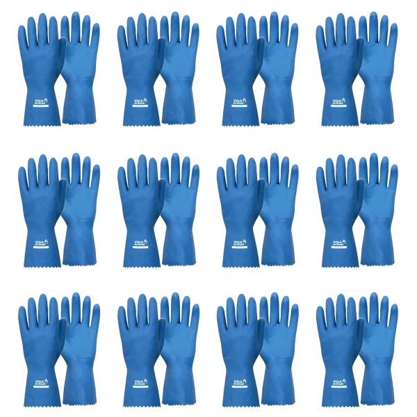 Luva Látex Verniz Silver Azul CA 16312 Kit 12 Pares - Volk