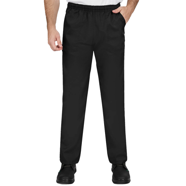 Calça Brim Preta Elástico Total - Uniforme