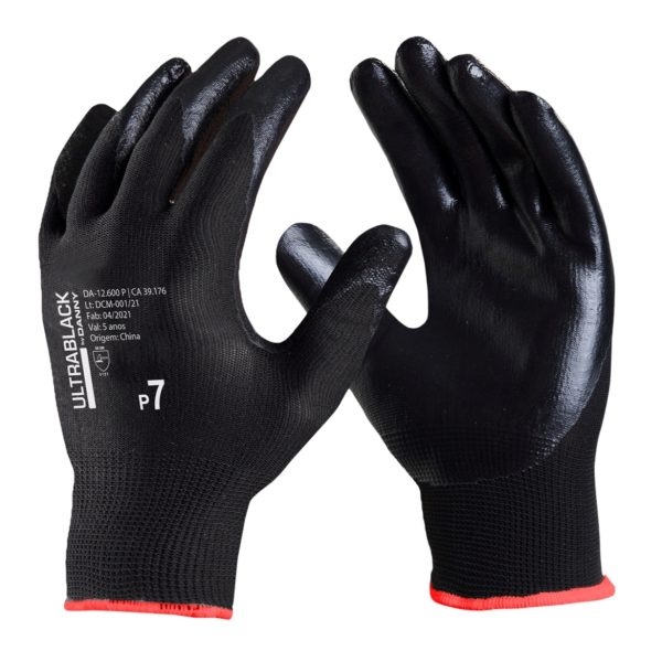 Luva Nylon Com Banho Nitrílico Ultrablack Unidade CA 39176 - Danny