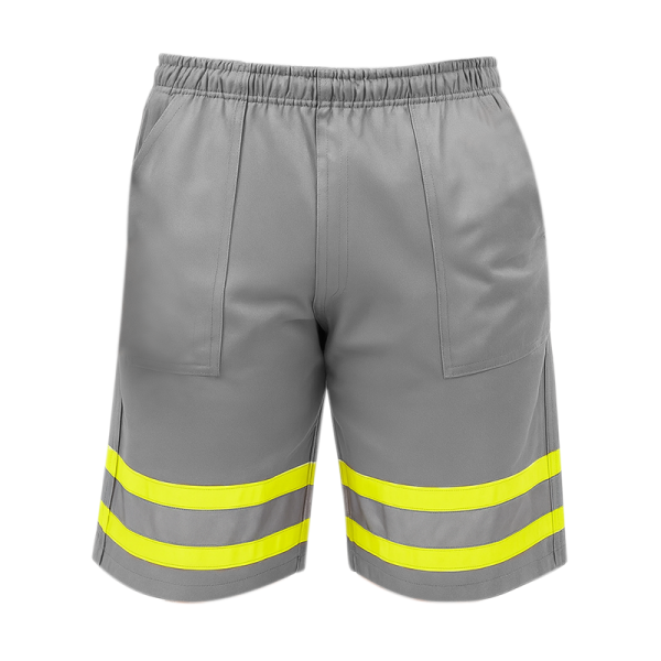 Bermuda Cinza Elástico Total Faixa Refletiva - Uniforme