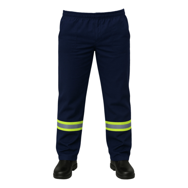 Calça Azul Marinho Faixa Refletiva Uniforme