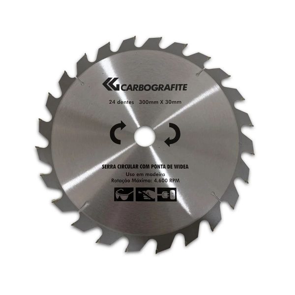 Serra Circular Para Madeira 300 X 30mm - 24 Dentes - Carbografite
